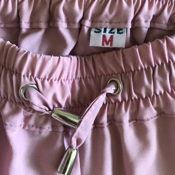 DRAWSTRING WOVEN JOGGERS BLUSH. - Picture 4 of 5